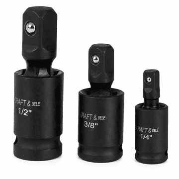 Kraft&Dele Komplet udarnih krogličnih zglobov 1/2" 1/4" 3/8" |