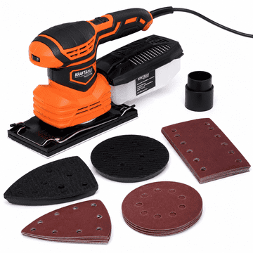 shumee 3-v-1 1200W ekscentrični orbitalni brusilnik s posodo | Kraft&Dele
