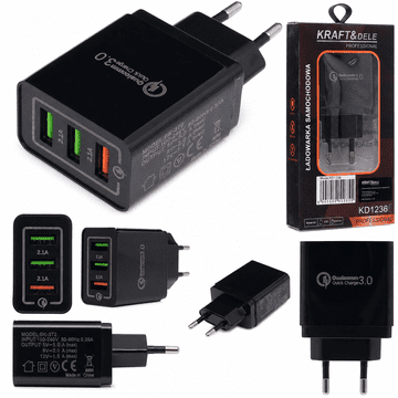 Kraft&Dele Kompaktni stenski polnilnik Quick Charge 3.0 |