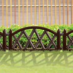 Artemis 6x Plastična vrtna ograja Rjava obroba Palisada za obrobo trate 3 m