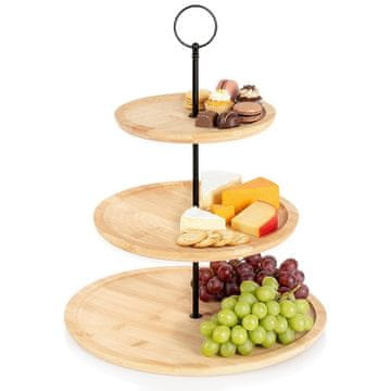 Vilde 3-nadstropni bambusov pladenj 34 cm