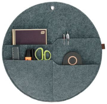 shumee Bertoni stenski organizator iz filca "Circle" XL, premer 45 cm, siv, 4 žepi, okolju prijazen