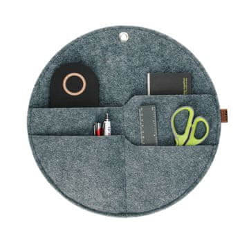 shumee Bertoni stenski organizator iz filca "Circle" premera L - 35 cm - siv, 4 žepi, okolju prijazen
