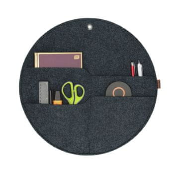 shumee Bertoni "Circle" stenski organizator iz filca, premer L - 35 cm - antracit, 4 žepi, okolju prijazen