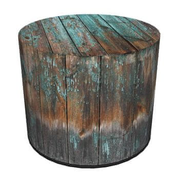Bertoni Dekorativni tabure, Bertoni, potisk Havana - okrogel tabure za dnevno sobo, predsobo, valj 40 cm, eleganten, z zadrgo, pralno