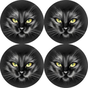 Bertoni Komplet 4 okroglih podlog za 4D mize, 33 cm - NERO | Ekološki filc, HD potisk, pralno pri 40 °C, Bertoni