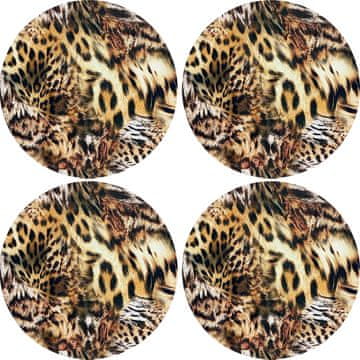 Bertoni Komplet 4 okroglih podlog za 4D mize 33 cm - SAFARI NEW | Ekološki filc, HD potisk, pranje 40 °C, Bertoni