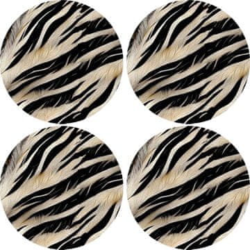 Bertoni Komplet 4 okroglih podlog za 4D mize 33 cm - ZEBRA NOVO | Ekološki filc, HD potisk, pranje 40 °C, Bertoni