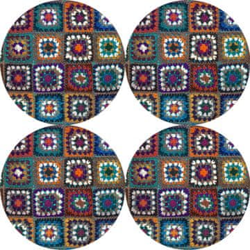 Bertoni Komplet 4 okroglih podstavkov za mizo 4D 33 cm - FRANIA | Ekološki filc, HD potisk, pralno 40 °C, Bertoni