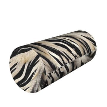 Bertoni Rehabilitacijski vzglavnik valj, Zebra New vzorec Ø15x40 cm - žamet, spominska pena, za oporo vratu in hrbta, Bertoni