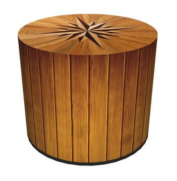Bertoni Dekorativni tabure, Bertoni, potisk kompasa - okrogel tabure za dnevno sobo, predsobo, valj 40 cm, eleganten, z zadrgo, pralno