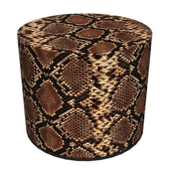 Bertoni Dekorativni tabure, Bertoni, potisk Boa - okrogel tabure za dnevno sobo, predsobo, valj 40 cm, eleganten, z zadrgo, pralno