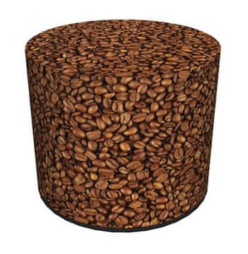Bertoni Dekorativni tabure, Bertoni, potisk kavne podloge - okrogel tabure za dnevno sobo, predsobo, valj 40 cm, eleganten, z zadrgo, pralno