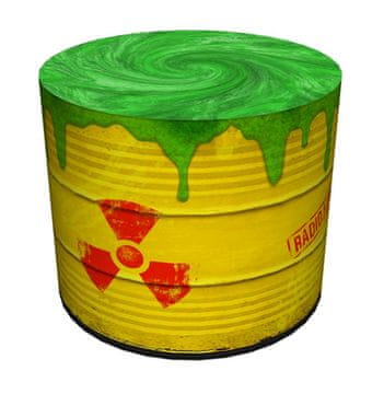Bertoni Dekorativni tabure, Bertoni, Radioaktivni potisk - okrogel tabure za dnevno sobo, predsobo, valj 40 cm, eleganten, z zadrgo, pralno