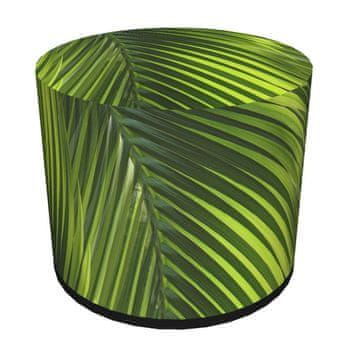 Bertoni Dekorativni tabure, Bertoni, potisk Palme - okrogel tabure za dnevno sobo, predsobo, valj 40 cm, eleganten, z zadrgo, pralni