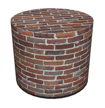 Bertoni Dekorativni tabure, Bertoni, vzorec opeke - okrogel tabure za dnevno sobo, predsobo, valj 40 cm, eleganten, zadrga, pralno