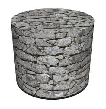 Bertoni Dekorativni tabure, Bertoni, potisk Cordoba - okrogel tabure za dnevno sobo, predsobo, valj 40 cm, eleganten, z zadrgo, pralni