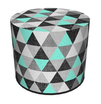 Bertoni Dekorativni tabure, Bertoni, potisk Figaro - okrogel tabure za dnevno sobo, predsobo, valj 40 cm, eleganten, z zadrgo, pralno