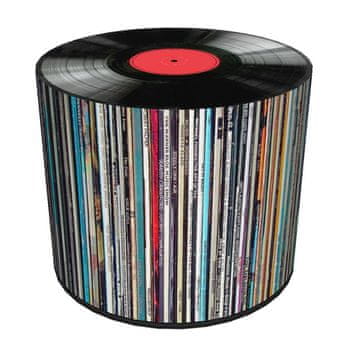 Bertoni Okrogla dekorativna tabure, Bertoni, Vinilni tisk - za dnevno sobo, za otroško sobo, valj 40 cm, eleganten, zadrga, snemljiva prevleka