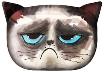 Bertoni Bertoni okrasna blazina "Grumpy Cat" 30×45 cm - žamet, mačji potisk, antialergijski vložek