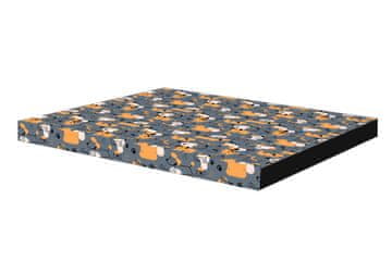 Bertoni Vzmetnica za pasjo posteljo XXL 110×80×5 cm - pena, vodoodporna prevleka, potisk "Sivi psi", Bertoni