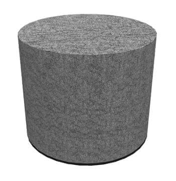 Bertoni Dekorativni tabure, Bertoni, siv potisk - okrogel tabure za dnevno sobo, predsobo, valj 40 cm, eleganten, z zadrgo, pralno