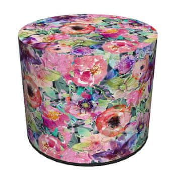 Bertoni Codura vodoodporni puf za dom in vrt - vzorec cvetja, eleganten, udoben, stabilen, z zadrgo, 40 cm, Bertoni