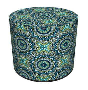 Bertoni Dekorativni tabure, Bertoni, potisk Anais - okrogel tabure za dnevno sobo, predsobo, valj 40 cm, eleganten, z zadrgo, pralni