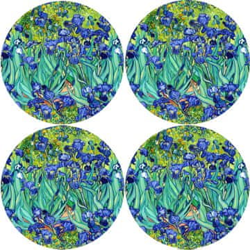 Bertoni Komplet 4 okroglih podlog za 4D mize, 33 cm - IRISES | Ekološki filc, HD potisk, pralno pri 40 °C, Bertoni
