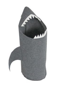 shumee Organizator za otroška oblačila ali igrače "Morski pes" 75×40 cm - ekološki, antialergijski filc, siv, poljska proizvodnja - ARCO Design
