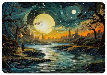 Bertoni Podloga za pisalno mizo 50×70 cm, futuristični vzorec - okolju prijazen filc, HD tisk, zaščita za mizo, za pisarno in dnevno sobo - Bertoni