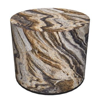 Bertoni Žametni puf, Bertoni, potisk Montana - okrogel dekorativni puf, za dnevno sobo, valj 40 cm, eleganten, zadrga