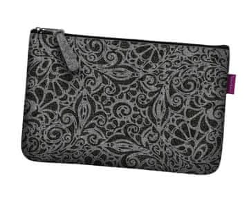 Bertoni Kozmetična torbica iz filca z žepi, odprtina 24×15 cm - elegantna, udobna in potiskana | Bertoni