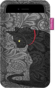 Bertoni Ovitek za pametni telefon, vzorec madežev - ekološki filc, 105x175 mm, siv, trpežen potisk, zaščita telefona, pralno pri 40°C, Bertoni