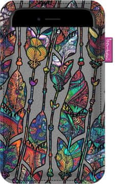 Bertoni Ovitek za pametni telefon, boemski vzorec - ekološki filc, 105x175 mm, siv, trpežen potisk, zaščita telefona, pralno pri 40°C, Bertoni