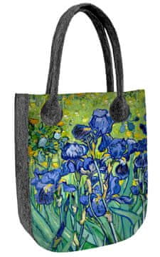 Bertoni Mestna siva torba iz filca, potisk perunik - ženska nakupovalna torba, okolju prijazen filc, zadrga, primerna za A4, nosilnost do 10 kg, poljska proizvodnja, ARCO Design