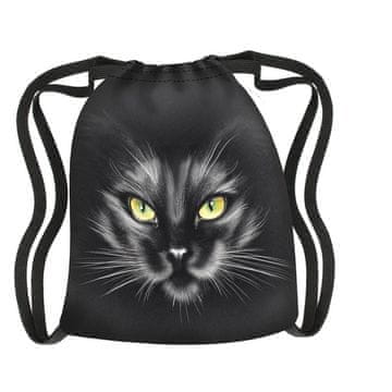 Bertoni Nahrbtnik Arco Design, vodoodporen, lahek, črn, črno-bel potisk, urban, unisex, z vezalkami, 47x39 cm