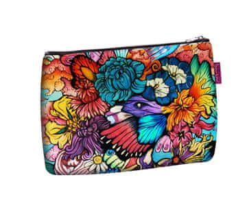Bertoni Elegantna samostojna kozmetična torbica, hipi potisk 14×21 cm - potovalna, vodoodporna, kompaktna | Bertoni
