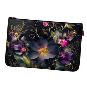 Bertoni Kozmetična torbica Maura iz filca v antracit barvi 24×15 cm - elegantna, udobna in s potiskom | Bertoni