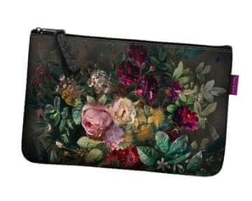 Bertoni Kozmetična torbica iz filca z žepi, antracitna, 24×15 cm - elegantna, udobna in s potiskom | Bertoni