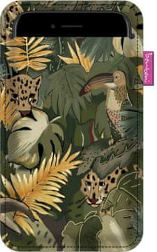 Bertoni Ovitek za pametni telefon, vzorec Amazonia - okolju prijazen filc, 105x175 mm, antracit, trpežen potisk, zaščita telefona, pralno pri 40°C, Bertoni