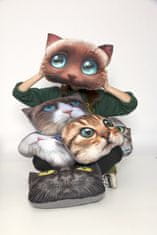Bertoni Bertoni okrasna blazina "Fryc the Cat" 30×45 cm - žamet, mačji potisk, antialergijski vložek