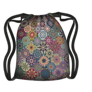Bertoni Nahrbtnik Arco Design, vodoodporen, lahek, črn, potisk Valencia, urban, unisex, z vezalkami, 47x39 cm