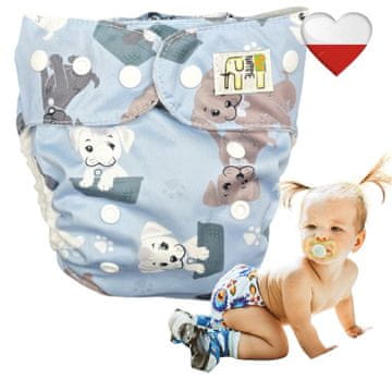 shumee Plenice za večkratno uporabo MINI POCKET COOLMAX DOGS MODRE, plenice NappiMe