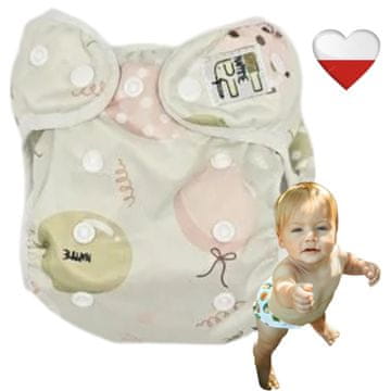shumee Plenice za večkratno uporabo COOLMAX POCKET S KRILI ZELENI BALONI NappiMe plenice