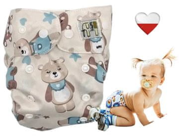 shumee Mini žepne plenice za večkratno uporabo Coolmax Bears Mint, plenice NappiMe