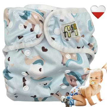 shumee NappiMe plenice za večkratno uporabo z žepki Coolmax in krili samoroga, barva mint