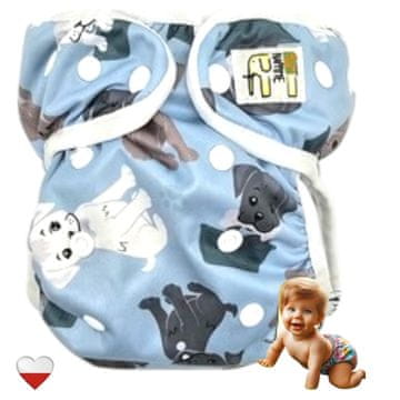 shumee Plenice za večkratno uporabo COOLMAX POCKET WITH WINGS DOGS BLUE NappiMe plenice