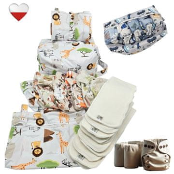 shumee Komplet plenic za večkratno uporabo SAFARI Coolmax Plenice NappiMe