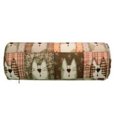 Bertoni Pexeso Beige rehabilitacijska blazina z valjčkom Ø15x40 cm - žamet, spominska pena, za oporo vratu in hrbta, Bertoni